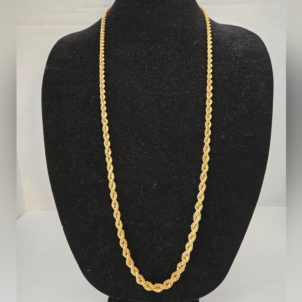 Vntg Grosse' Germany Gold Graduated Rope Chain Necklace EUC 36"